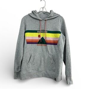 LL Bean Graphic Pullover Hoodie Women S Gray Outside Everyday Outdoor Gorpcore